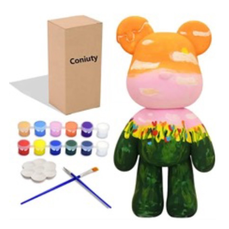 Новогодний подарок Мишка BearBrick раскраска